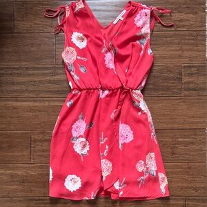 Floral Pink Sleeveless Romper